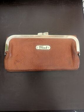 Vintage Fossil Kiss Lock Wallet Clutch